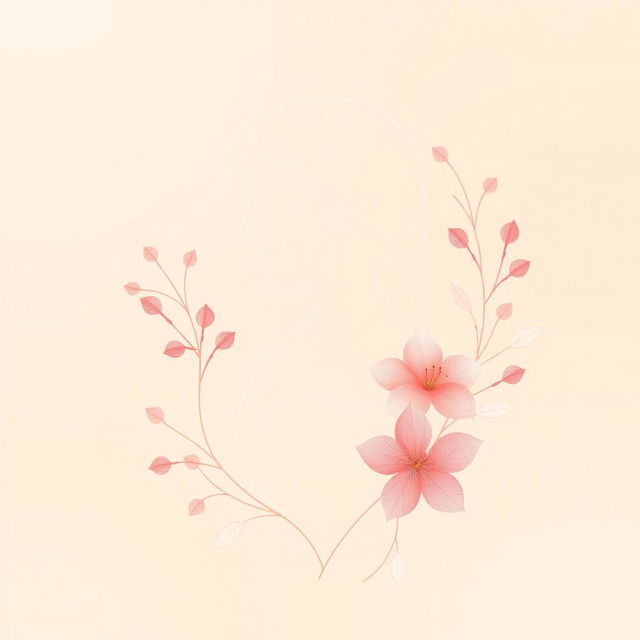 An abstract and artistic representation symbolizing femininity and beauty, using soft shapes and colors to evoke a sense of warmth and elegance
