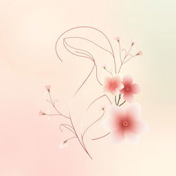 An abstract and artistic representation symbolizing femininity and beauty, using soft shapes and colors to evoke a sense of warmth and elegance
