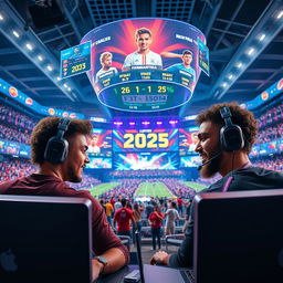 A vibrant and dynamic scene depicting an E-Football Tournament in 2025