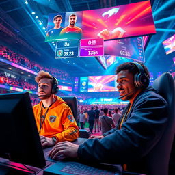 A vibrant and dynamic scene depicting an E-Football Tournament in 2025