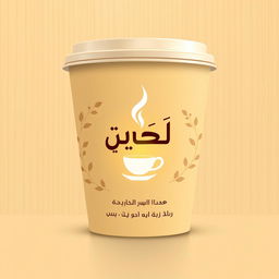 A modern paper coffee cup design with a warm and elegant aesthetic