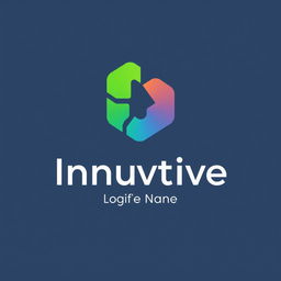 A modern, minimalist logo design featuring a geometric shape or symbol that conveys innovation and creativity