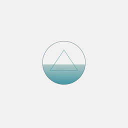 A minimalist t-shirt design featuring a simple abstract geometric shape in calming colors