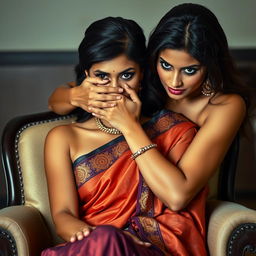 An intriguing scene featuring two hot Indian women, Lala and Lisa