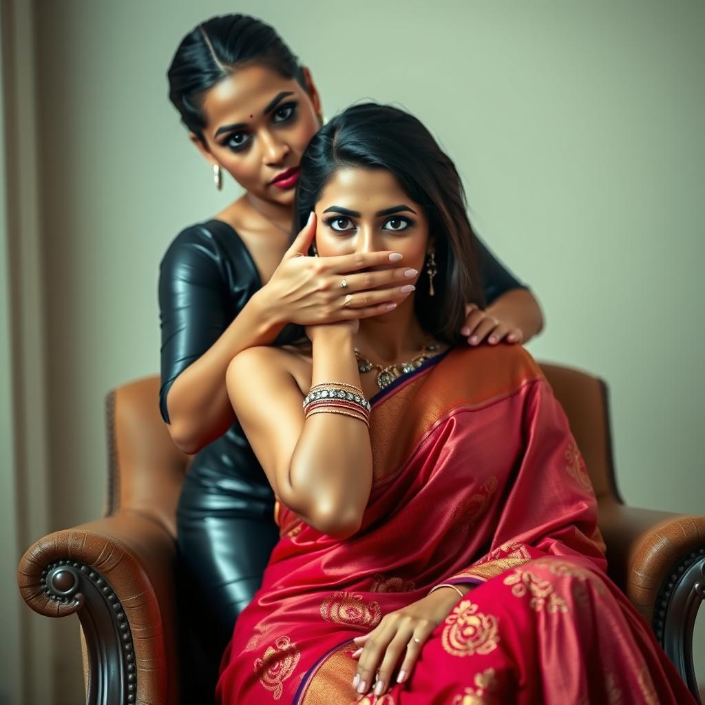 An intriguing scene featuring two hot Indian women, Lala and Lisa