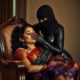 A captivating scene depicting two hot Indian women, Lala and Lisa