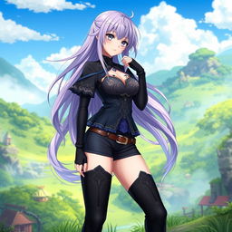 A stunning female original character from Genshin Impact, set in the lush landscapes of Sumeru