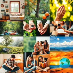 A vibrant photo collage showcasing meaningful aspects of life