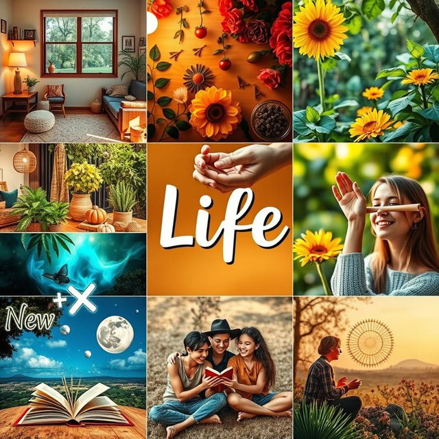 A vibrant photo collage showcasing meaningful aspects of life