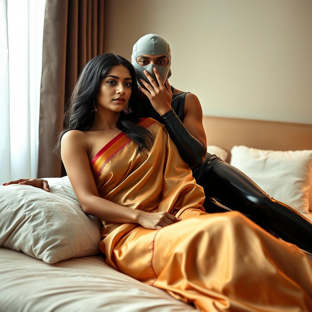 A captivating scene featuring two attractive Indian women, Lala and Lisa