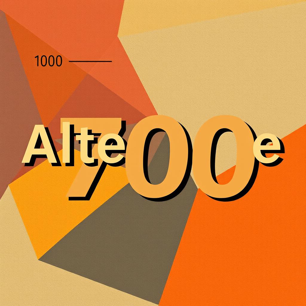 A visually striking graphic design featuring the font 'Alternate 700' used prominently in the foreground, layered creatively with instances of 'Alternate 1100' used for emphasis and contrast
