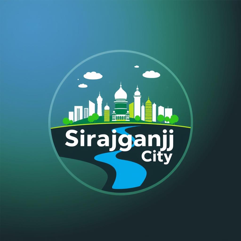 A modern and sleek logo design for an app named 'Sirajganj City'
