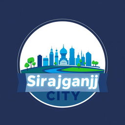 A modern and sleek logo design for an app named 'Sirajganj City'