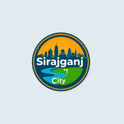 A modern and sleek logo design for an app named 'Sirajganj City'