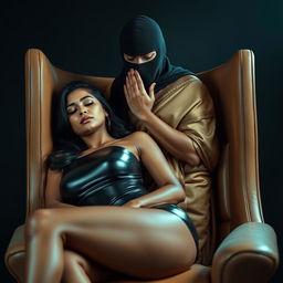 A visually striking scene featuring two attractive Indian women, Lala and Lisa