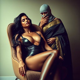 A visually striking scene featuring two attractive Indian women, Lala and Lisa