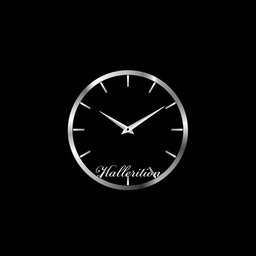 A modern and elegant logo for a watch business, featuring a stylized watch face with minimalist clock hands and subtle hour markers