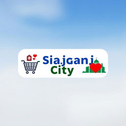 A logo design for an app named 'Sirajganj City', encompassing services like e-commerce, medical consultations, blood donation, and important local information