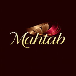 A modern and elegant logo design for a hair color brand named 'Mahtab'