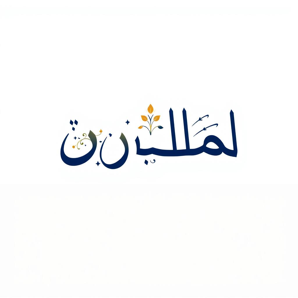 A modern and sleek logo design, featuring the name 'شعار' in elegant Arabic calligraphy, with intricate floral patterns subtly integrated into the letters