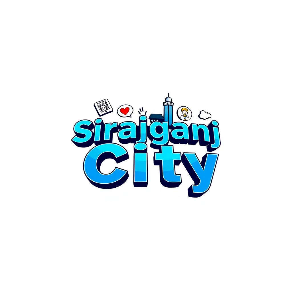 A modern and detailed logo design for the app named 'Sirajganj City'