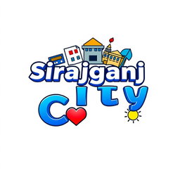 A modern and detailed logo design for the app named 'Sirajganj City'