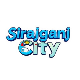 A modern and detailed logo design for the app named 'Sirajganj City'