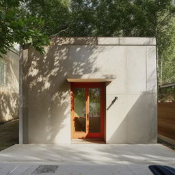 A detailed, east-facing, semi-commercial house that is proportionally scaled to 40x45 square feet.