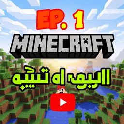 A vibrant and eye-catching YouTube thumbnail for a Minecraft gameplay series