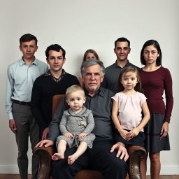A family photo capturing a scene with flat expressions