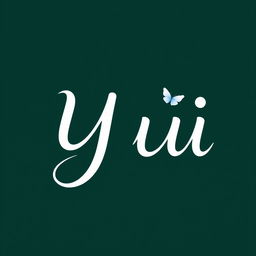 A sleek and modern logo design featuring the name 'Yui' in elegant, flowing typography