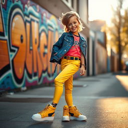 A stylish and trendy girl wearing fashionable shoes
