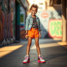 A stylish and trendy girl wearing fashionable shoes