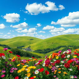 A stunning, vibrant image featuring a beautiful landscape background with vivid colors