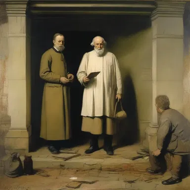 The painting portrays the acceptor as the central figure, symbolizing the weight of their obligation to honor the check and fulfill their duty.