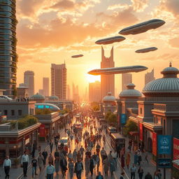 A futuristic vision of Iran fifty years from now, showcasing a vibrant and advanced society