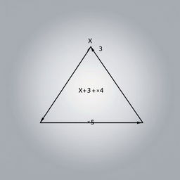 A visually appealing diagram of triangles with sides labeled as X+3, X+4, and X+5