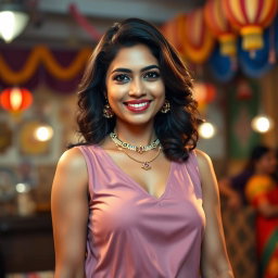 A confident Bengali woman wearing a stylish sleeveless blouse, showcasing her natural armpit hair, embracing body positivity and cultural expression