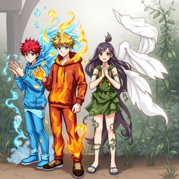 Four teenagers each possessing powers of the elements: fire, air, water, and earth