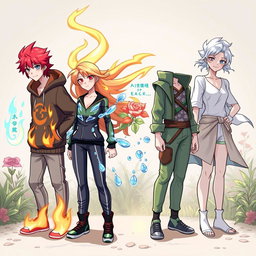 Four teenagers each possessing powers of the elements: fire, air, water, and earth