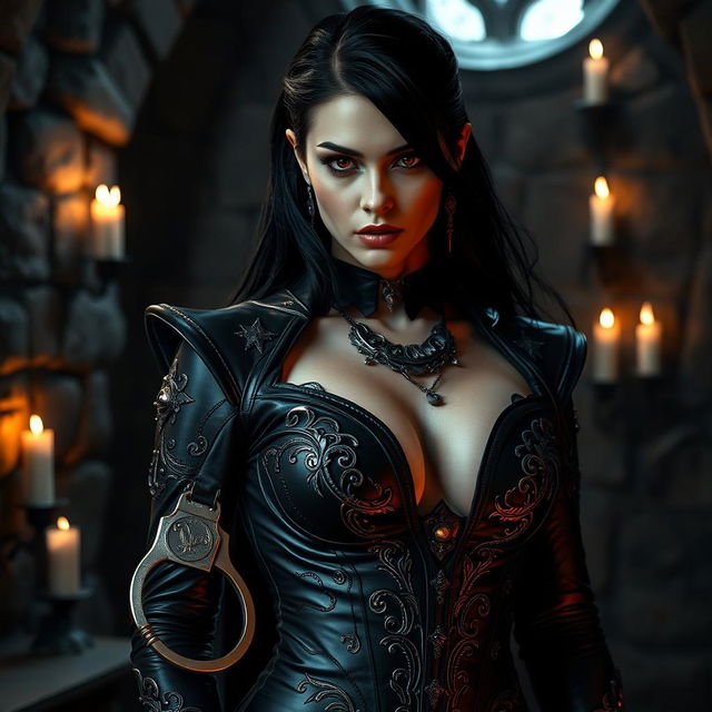 A captivating scene featuring a powerful and alluring vampire in a gothic setting