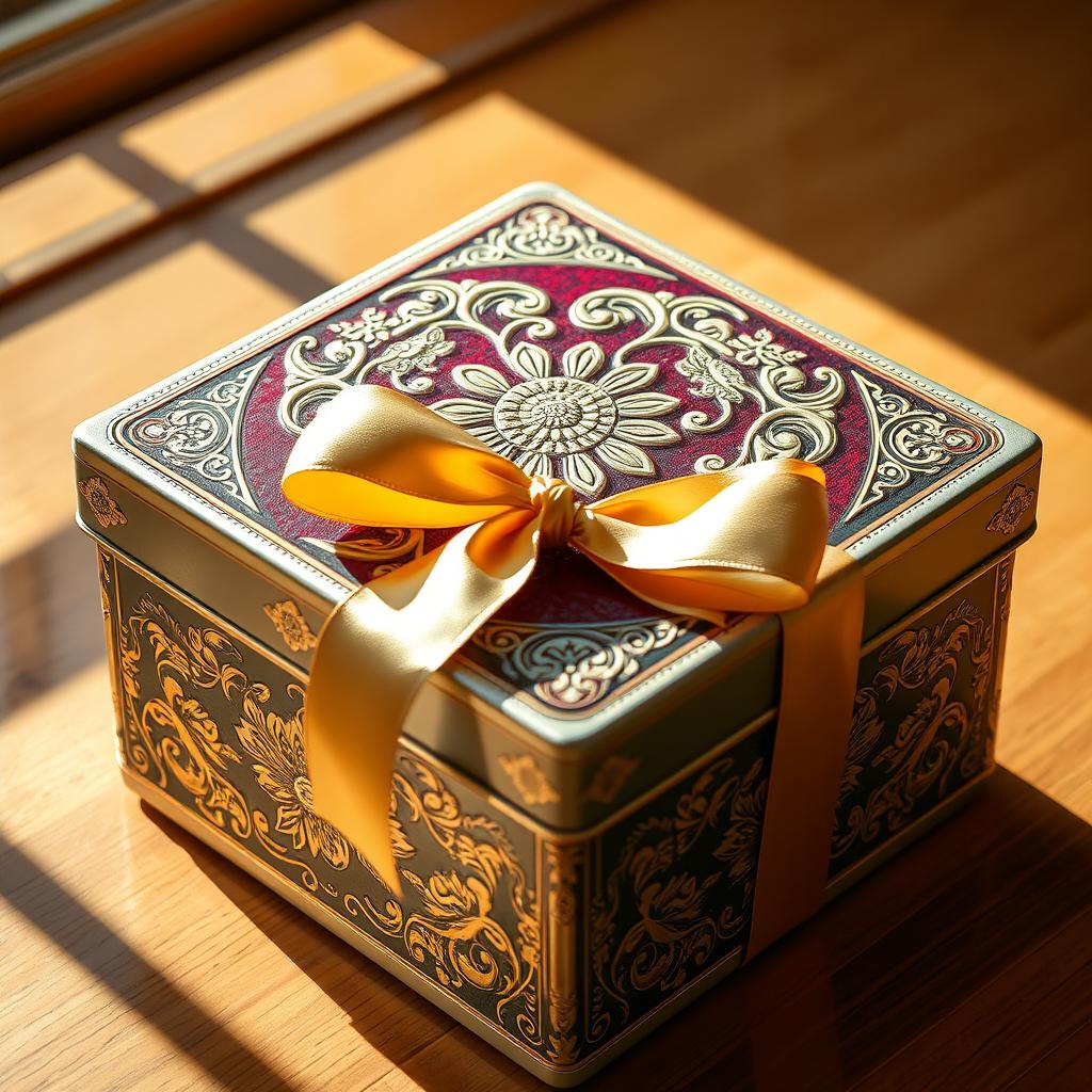 A beautifully designed special box, featuring elegant intricate patterns and vibrant colors