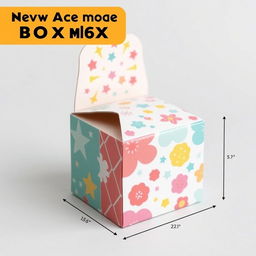 A unique and affordable box design, featuring a simple yet functional shape with a playful and colorful aesthetic