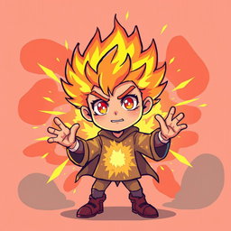 A stylized character representation of 'Explosion' as a person