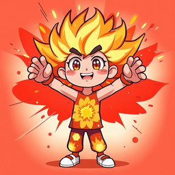 A stylized character representation of 'Explosion' as a person