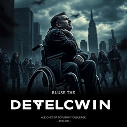 An evocative poster showcasing a man in a wheelchair, reflecting themes of depression and resilience