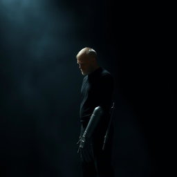 A powerful image of a man with an artificial limb, deeply embodying themes of depression