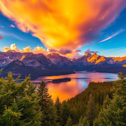 A stunning high-resolution photograph featuring a breathtaking landscape, vibrant colors, and exquisite editing techniques that enhance the natural beauty of the scene