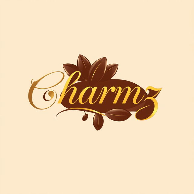 A logo design for a small chocolate business named 'Charmz'