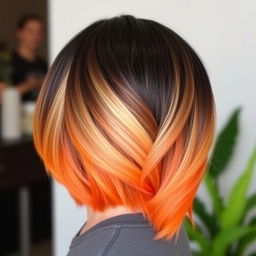 A stunning hairstyle showcasing a gradient effect